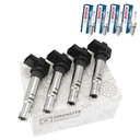 03.6905715A 0242236565 - 4x котушка + свічки vw bora golf 4v vi passat tiguan touran 1.4 1.6 fsi tsi