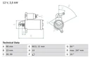 Стартер 0 986 024 040 bosch audi a4 b8 (8k2)