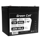 2x акумулятор greencell agm57 80ah 12v