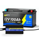 Акумулятор lifepo4 12v 100ah для кемпера bt + зарядка, комплект акумуляторів