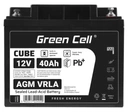 Agm акумулятор vrla green cell ip54 12v 40ah човни сонячні панелі інвалідні коляски