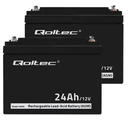 2x agm батарея qoltec longlife 12v 24ah човен сонячна коляска ups