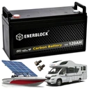 Углеродный аккумулятор глубокого цикла 12 в 120 ач, не требующий обслуживания, для тележки для кемперов