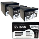 3 аккумулятора agm 12 в, 15 ач, биаксиальный (размер 10 ач, 12 ач, 14 ач) для солнечных батарей видеонаблюдения