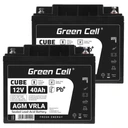2 батареї agm із зеленими елементами ip54 12v / 24v 40ah сонячні коляски для човнів
