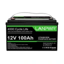 Аккумулятор lanpwr 12 в 100 ач lifepo4 1280 втч bms необслуживаемый