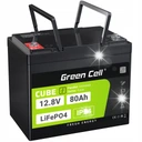Акумуляторна літієва батарея lifepo4 green cell 12.8v 12v 80ah bms light 9kg
