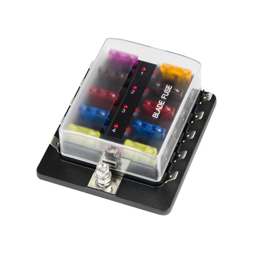 0271 - 0271#, Автомобільна розетка на 10 запобіжників + LED