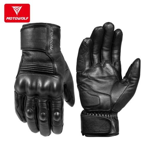 0313 Чорні стильні шкіряні мотоциклетні рукавички розміру M