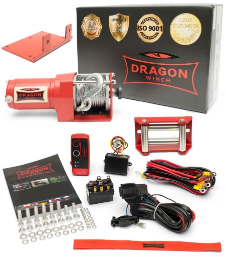 ЛЕБЕДКА 1,1 Т 2500 12 В ЭЛЕКТРИЧЕСКАЯ + ДИСТАНЦИОННАЯ ТРОСОВАЯ ЛЕБЕДКА Dragon Winch