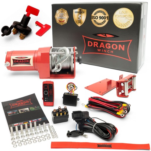 ЛЕБЕДКА DRAGON 1.1T 12V ЭЛЕКТРИЧЕСКАЯ ЛЕБЕДКА для четырехплугового плуга + пульт дистанционного управления