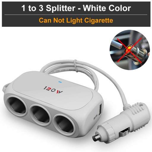 3-контактний адаптер для автомобільного прикурювача від 1 до 3