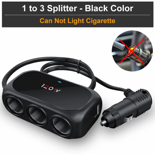 3-контактний адаптер для автомобільного прикурювача від 1 до 3