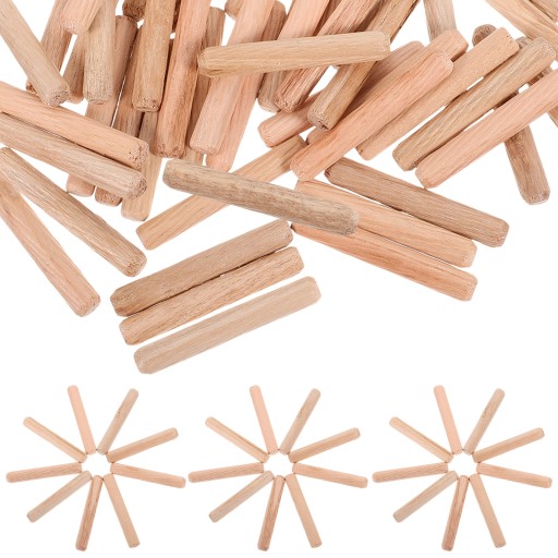 1 мішок дерев'яних дюбелів дерев'яні дюбелі рифлені дерев'яні