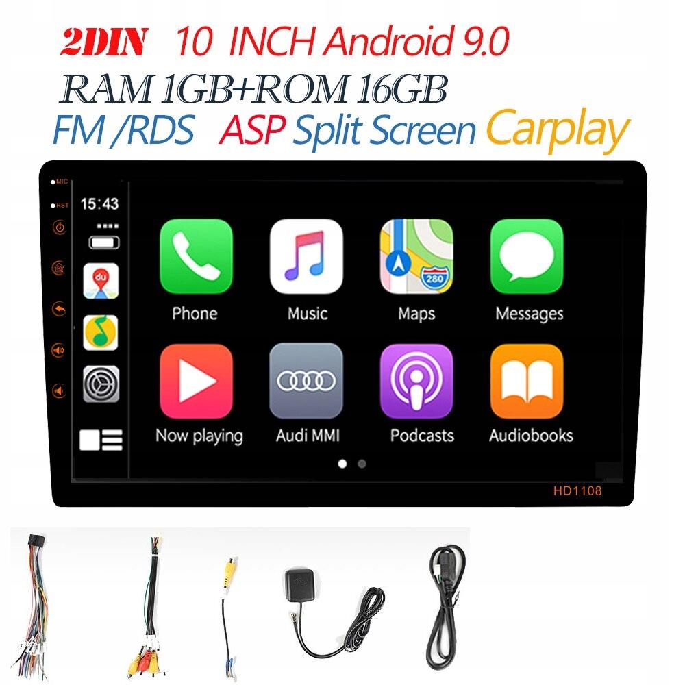 10 1 16 стиль Carplay Android 9.0 2 Din автомагнитола