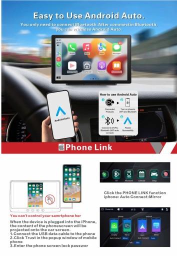 10-дюймовый беспроводной Carplay с портативной беспроводной навигацией Bluetooth