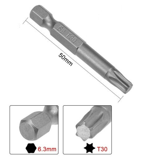 10 шт. 50-мм викрутка T30 з магнітною викруткою Torx