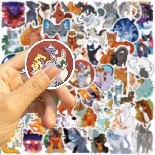 100 шт. Наборы наклеек анимация воины кошки