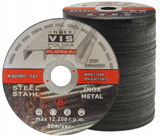 100шт ДИСК ВІДРІЗНИЙ ПО МЕТАЛУ 125x1 INOX СИЛЬНИЙ