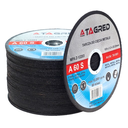 100x ДИСКИ ВІДРІЗНІ МЕТАЛУ СТАЛЕВІ 125 1,2 ДИСКИ