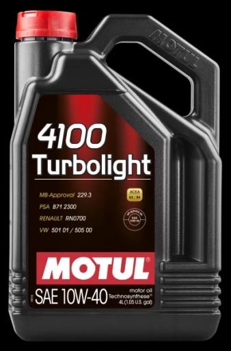 10W40 4100 4L MOTUL OIL 10W40 4L 4100 TURBOLIGHT / A3