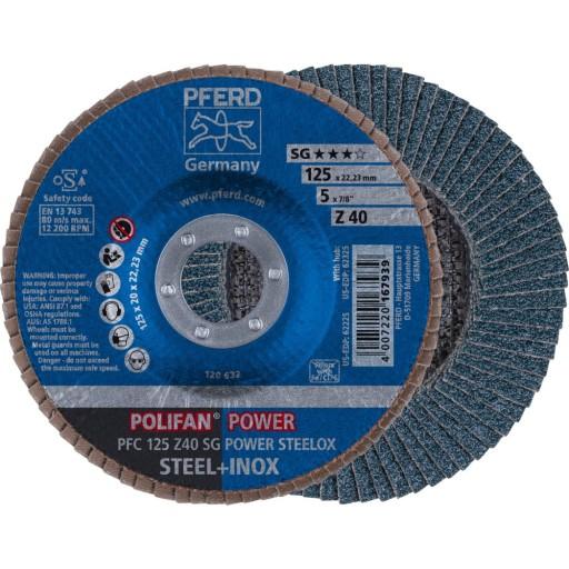 10шт PFERD POLIFAN лепестковый диск PFC 125 Z 40 SG POWER STEELOX