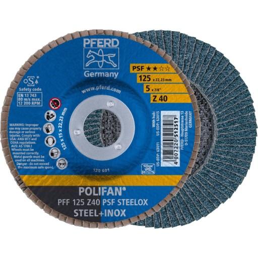 10шт PFERD Лепестковый диск POLIFAN PFF 125 С 40 PSF STEELOX