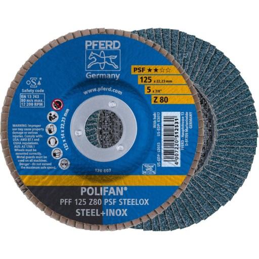 10шт PFERD Лепестковый диск POLIFAN PFF 125 Z 80 PSF STEELOX