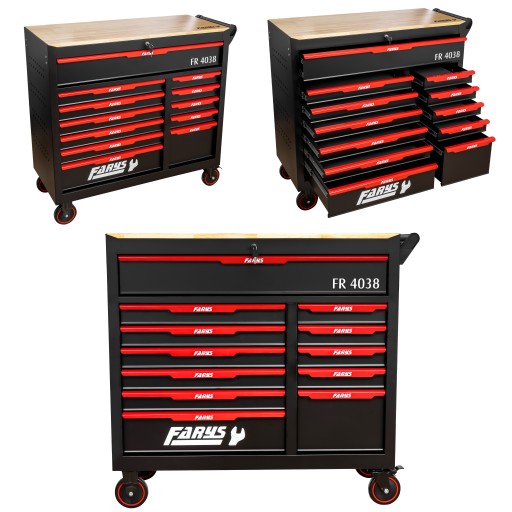 МОБІЛЬНА МАЙСТЕРНЯ ШАФА НА 12 ЯЩИКІВ ВІЗОК ДЛЯ ІНСТРУМЕНТІВ FR4038