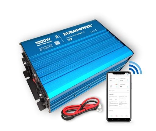 12V 230V 1000W ПЕРЕТВОРЮВАЧ НАПРУГИ DC/AC PURE SINE BLUETOOTH