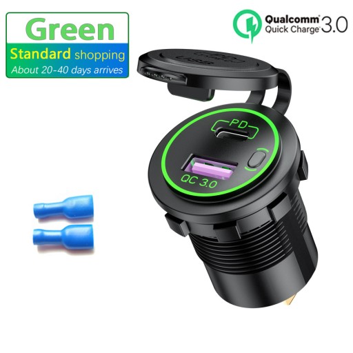 Автомобильное зарядное устройство USB PD Type C QC3.0 12 В/24 В