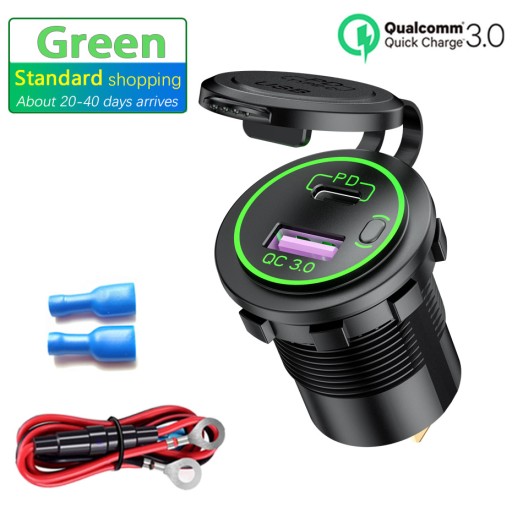 Автомобильное зарядное устройство USB PD Type C QC3.0 12 В/24 В