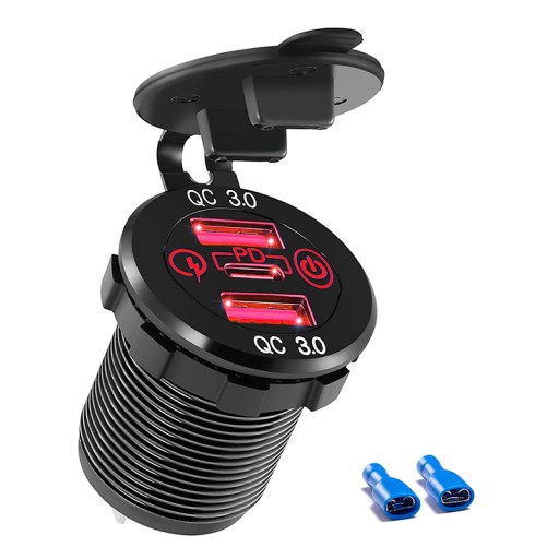 12V / 24V тройной USB C автомобильное зарядное устройство