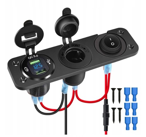 12V вихід USB розетка панель 3 в 1 розетка для з