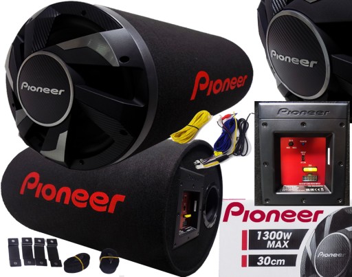 1300W SUPER BASS PIONEER SUBWOOFER BASS TUBE + ПІДСИЛЮВАЧ + КАБЕЛІ + СВ'ЯЗКИ