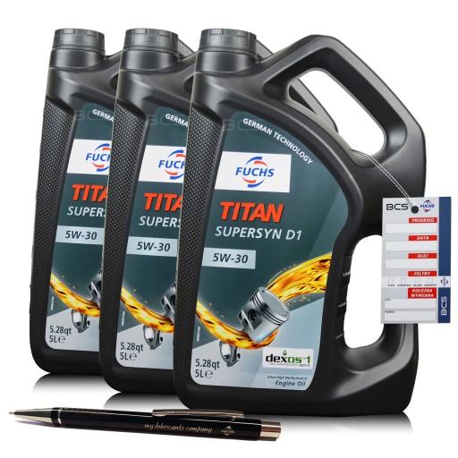 15 ЛИТРОВ МОТОРНОЕ МАСЛО FUCHS TITAN SUPERSYN D1 5W30 dexos1 3-го ПОКОЛЕНИЯ