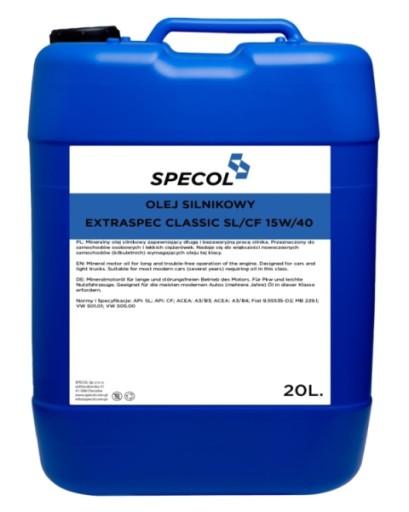 15W40 CLASSIC 20L SPECOL OIL 15W40 20L EXTRASPEC CLASSIC SL CF 229.1