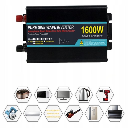 1600W 12V / 24V / 48V чистая синусоида, инвертор 220V