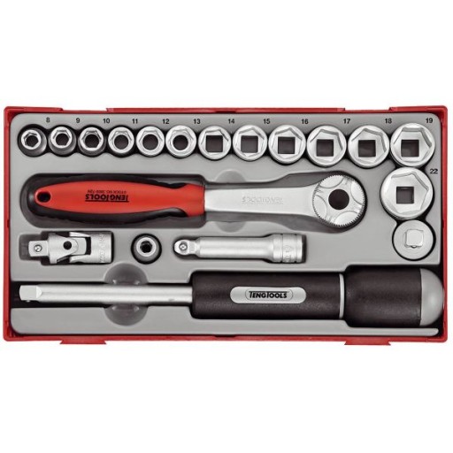 Набор торцевых ключей, 19 предметов, с хвостовиком 3/8 дюйма Teng Tools TT3819