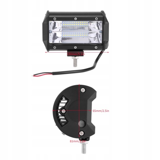 QC06463 - 2 шт. 5 дюймов 24 LED 72 Вт рабочий свет бар