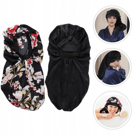 2 шт довгий хвіст шовкова шапочка для сну
