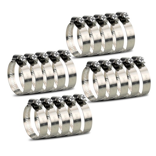 Набор из 20 хомутов для шлангов, регулируемые стальные хомуты для шлангов