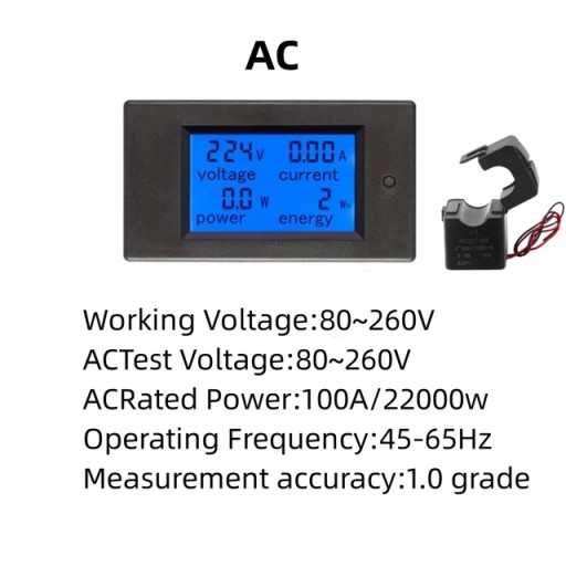 20A 100A AC 80-260V DC 6.5-100V цифровий амперметр світлодіодний дисплей