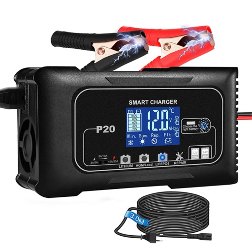 20A ВИПРЯМНЮВАЧ АКУМУЛЯТОРА АВТОМАТИЧНИЙ ЗАРЯДНИЙ ПРИСТРІЙ SMART 12/24V