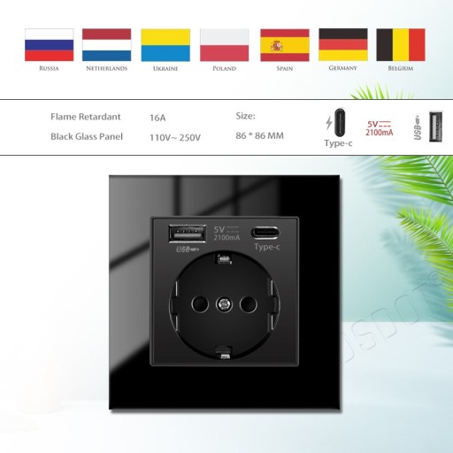 2100ma тип C быстрое зарядное устройство электрическая розетка