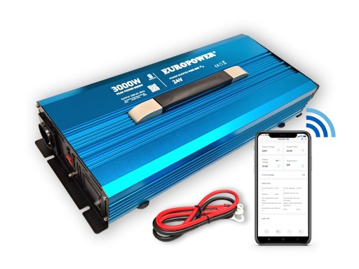 ПРЕОБРАЗОВАТЕЛЬ НАПРЯЖЕНИЯ DC/AC 24 В 230 В 3000 Вт ЧИСТЫЙ СИНУС BLUETOOTH