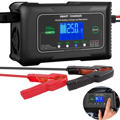 ВЫПРЯМИТЕЛЬ АККУМУЛЯТОРА 25 А АВТОМАТИЧЕСКОЕ УМНОЕ ЗАРЯДНОЕ УСТРОЙСТВО 12/24 В