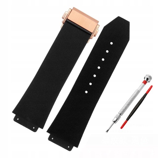 25 мм-19 мм-чорний ремінець для годинника RG для HUBLOT B