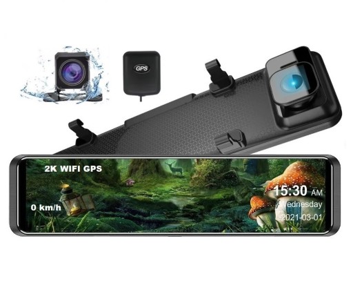 Відеореєстратор 2K Камера заднього виду 12 дюймів WIF GPS ДОДАТОК