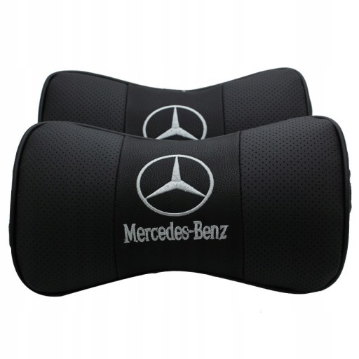 2pcs Шкіряний автомобільний підголівник для Mercedes